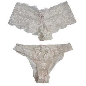 Victoria’s Secret Panty M NWT Lace Cheeky Shortie White Bridal Honeymoon Set